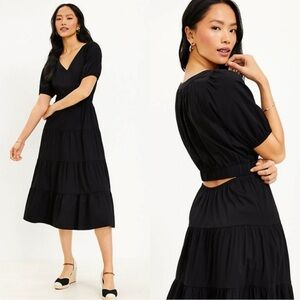 Loft Black Midi Dress-Size M